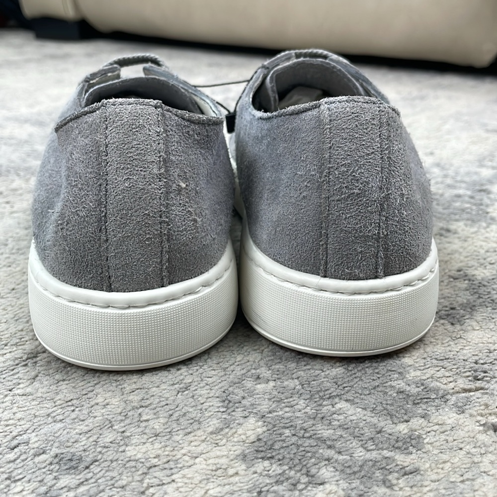 SOLD - New Santoni Micro Suede Low Top Sneakers Soft Gray Sz 7.5 - Picture 8 of 11